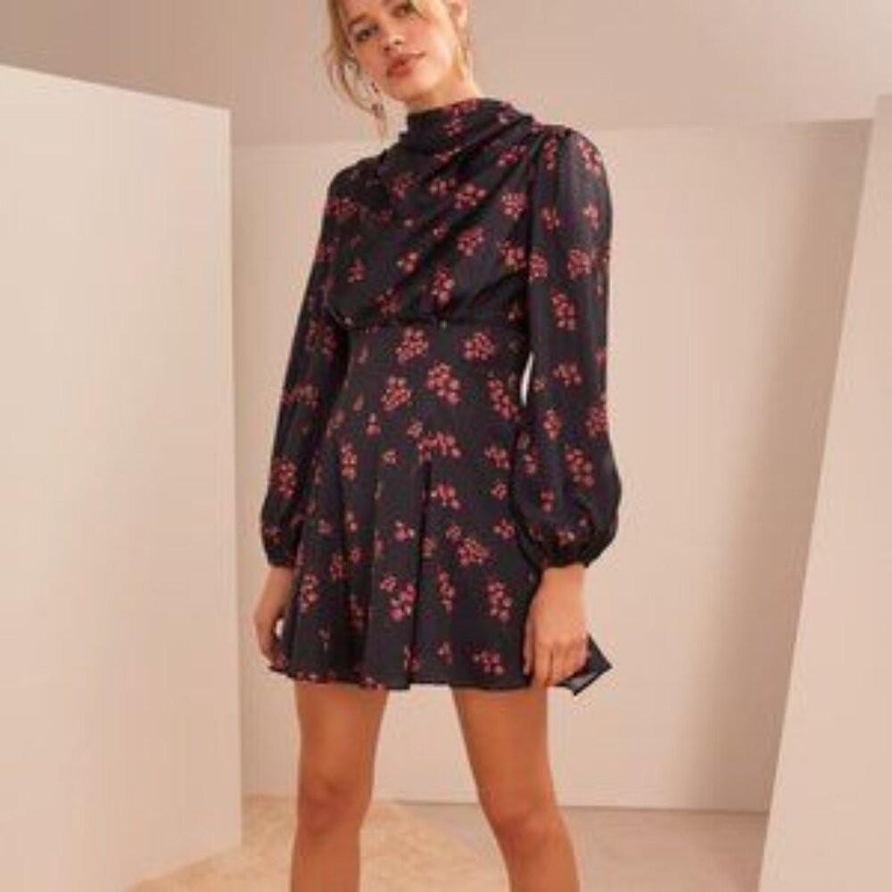 Keepsake Infinity LS Mini Dress Black Ditsy - Picture 2 of 4